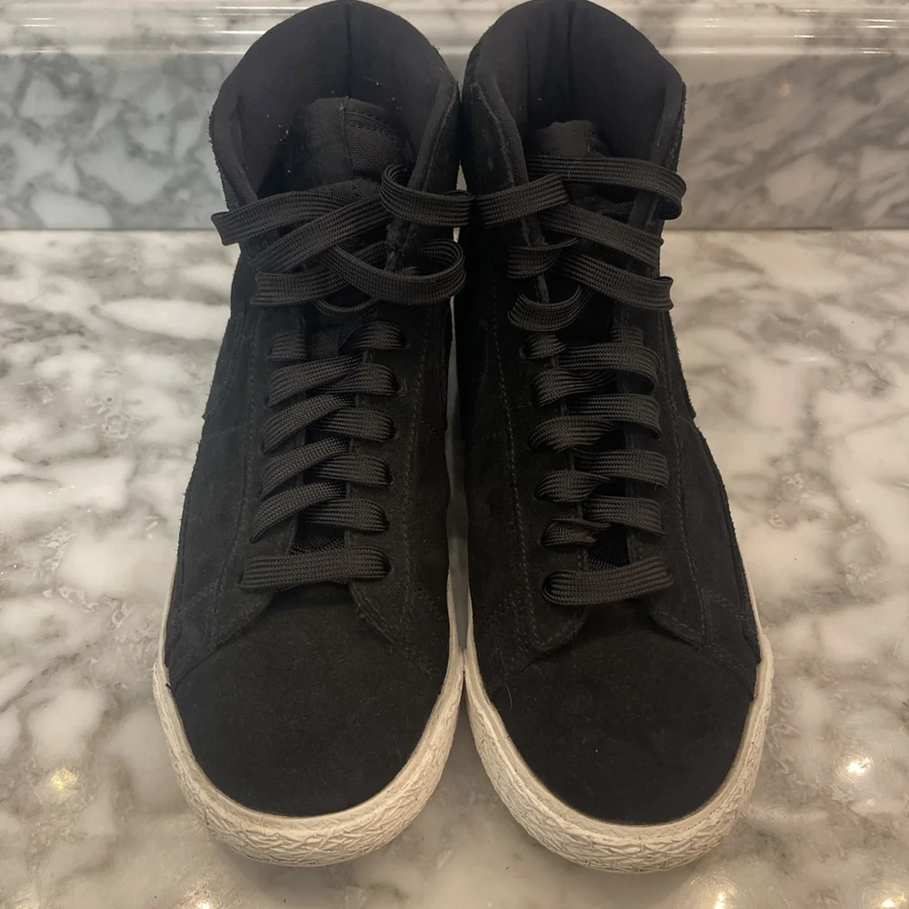 Nike Blazer Mid GS Suede Black White High Unisex Sz 6Y 895850-003 Retro 77